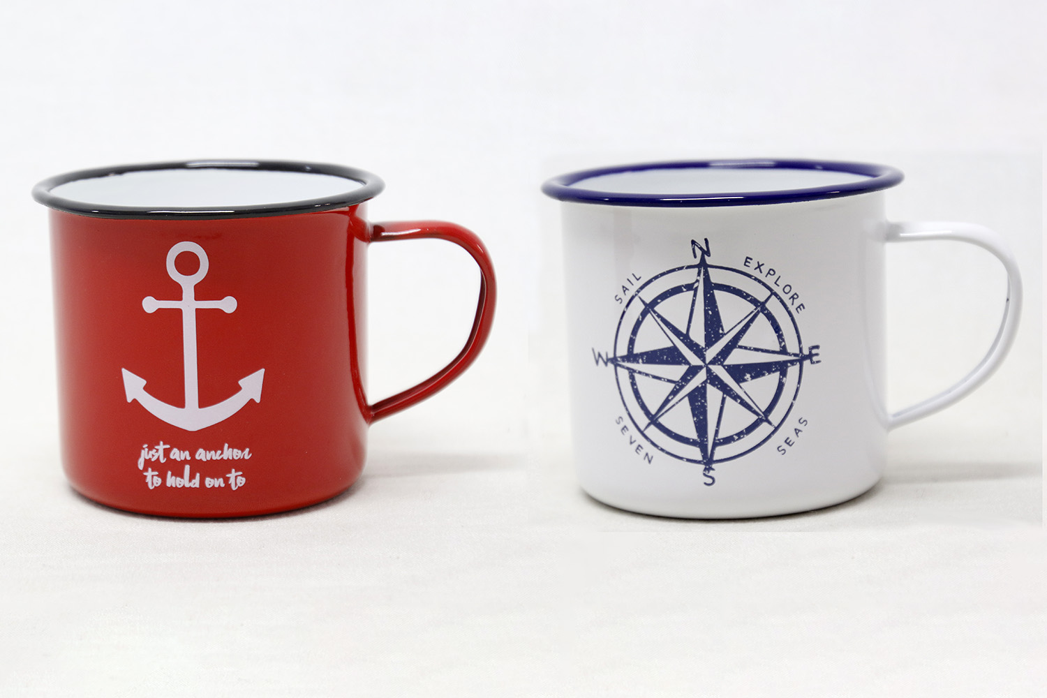 Anchor - Compass Rose Enamel Mug 8x9 cm