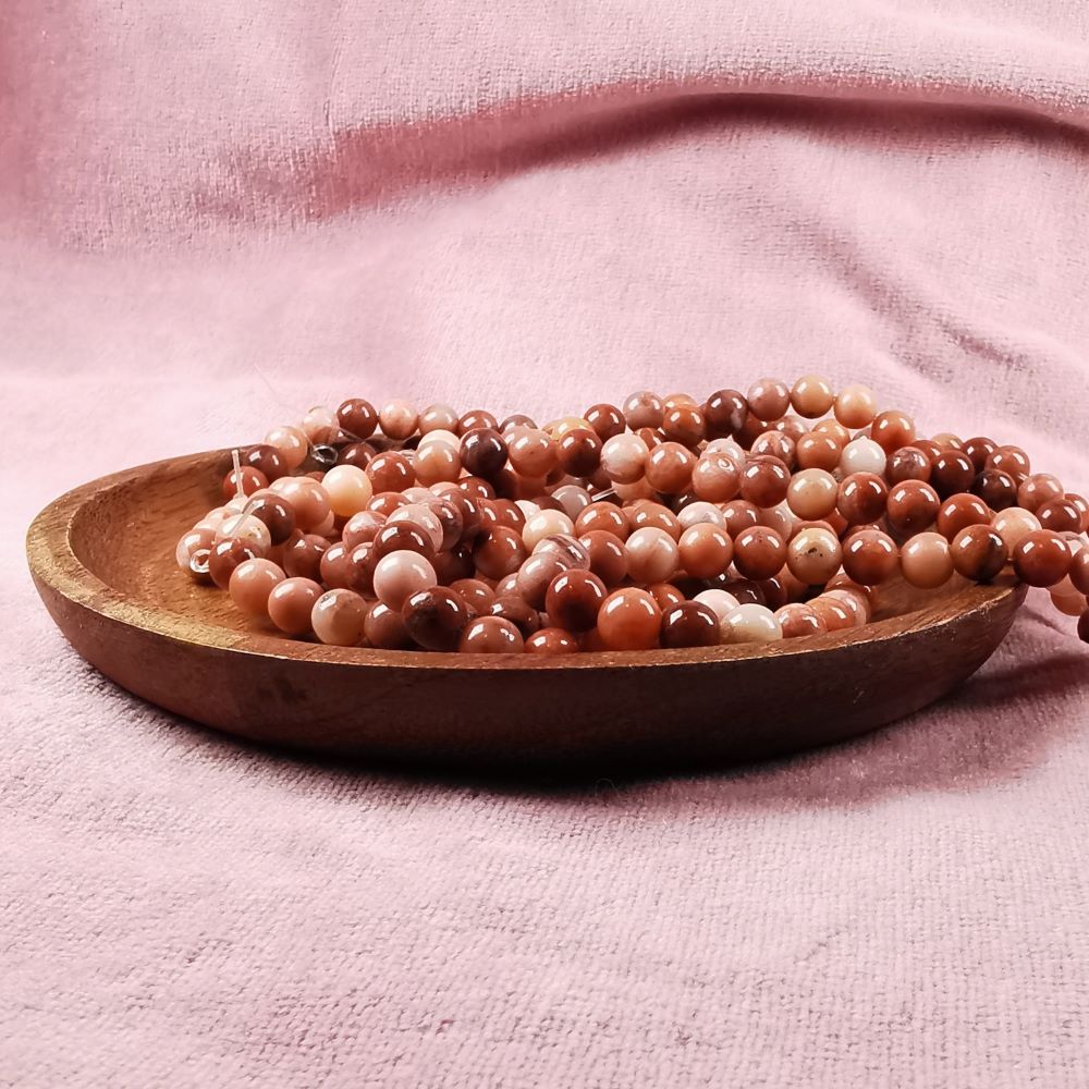 Aventurin rosa 6 mm halvädelsten - 4