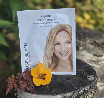 Organic Cotton mask Törstsläckaren för torr hud - Rosenserien