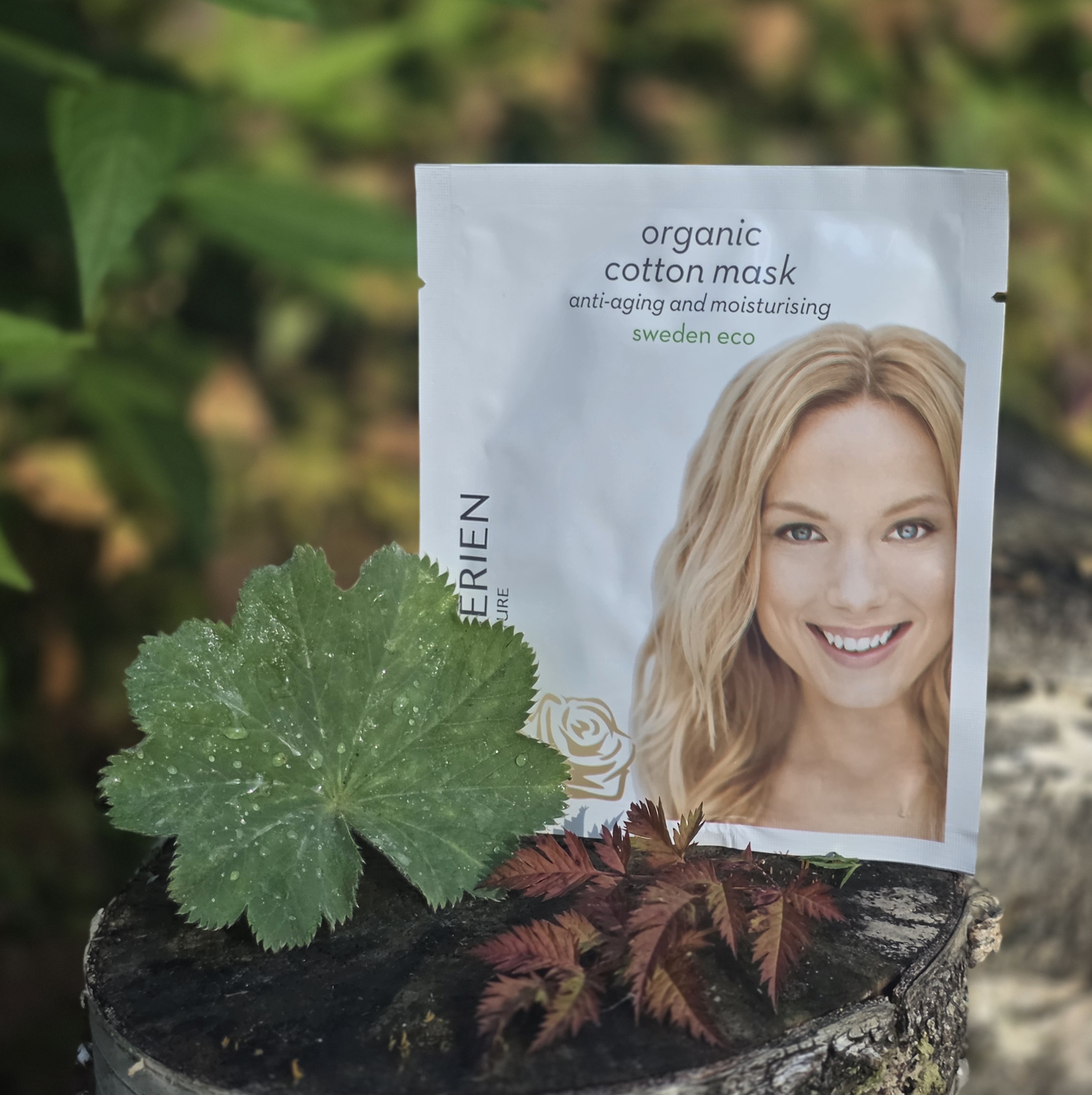 Organic Cotton mask Törstsläckaren för torr hud - Rosenserien - 3