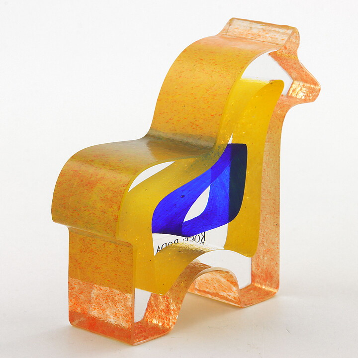 Bertil Vallien (Mini Sculptures 1993) Glass Figurine "Dobbin" 8 cm