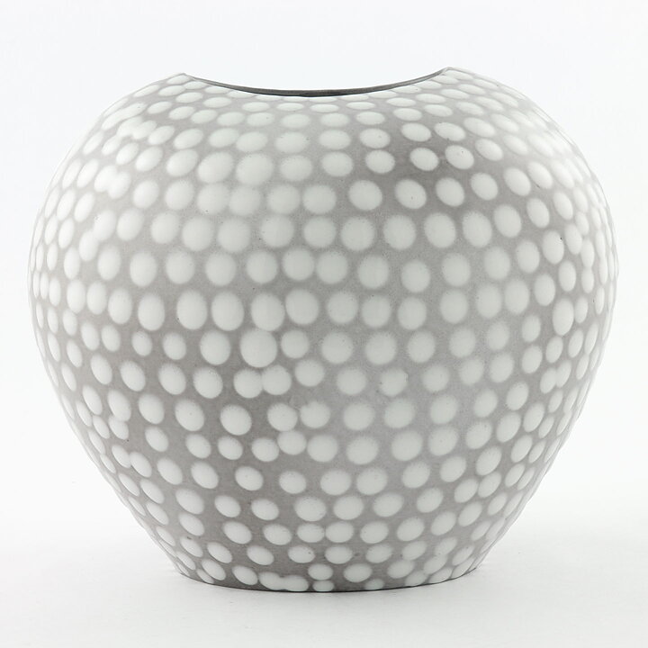 Ingrid Atterberg (Västkust 1943) Swelling Vase with White Dots 18/16 cm