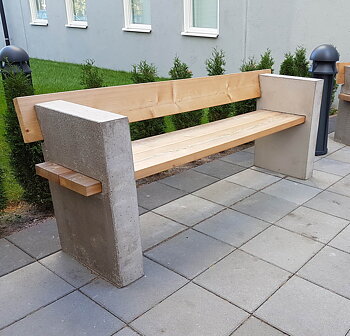 Parkbänk betong Hyacint, Sitthöjd 45 cm