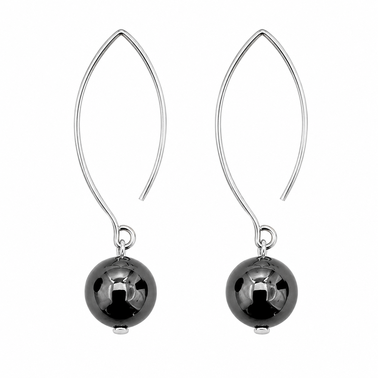 Earring Hematite Sterling silver