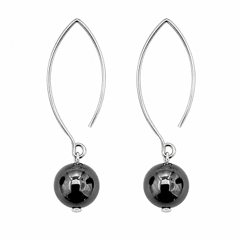 Earring Hematite Sterling silver