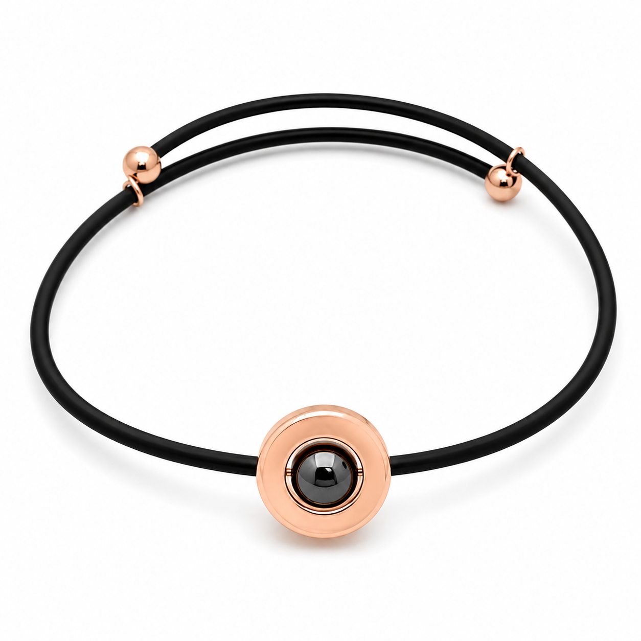 Bracelet Stina rosegold Hematite rubber Magnani