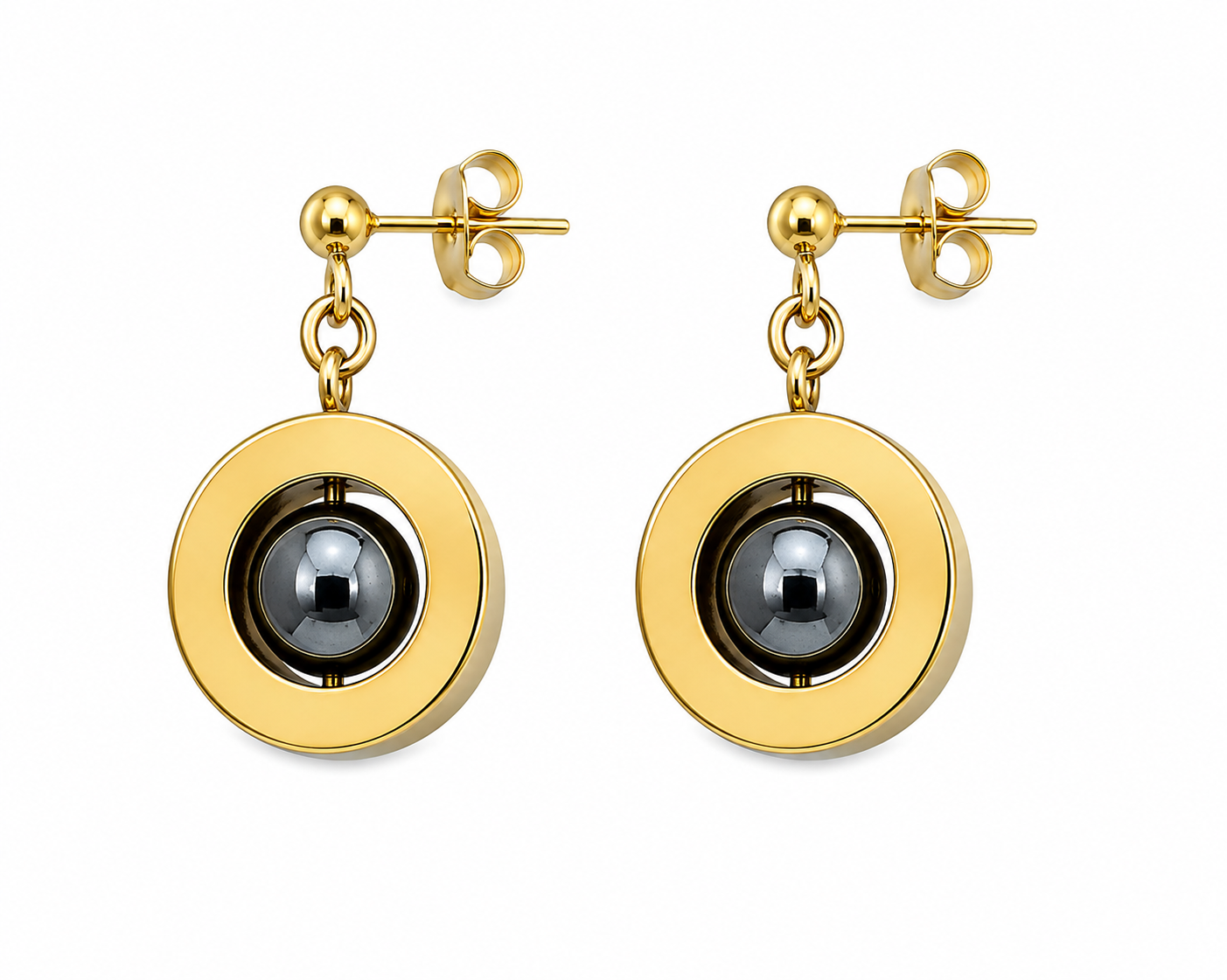 Earrings goldenHematite