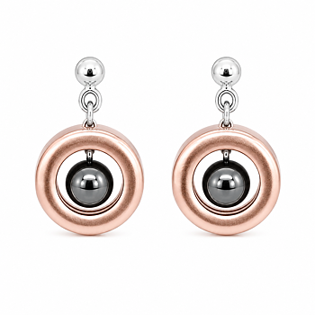 Earrings Iris Hematite rosegold