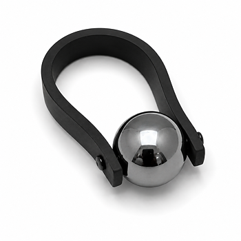 Ring rund Hematit och gummi