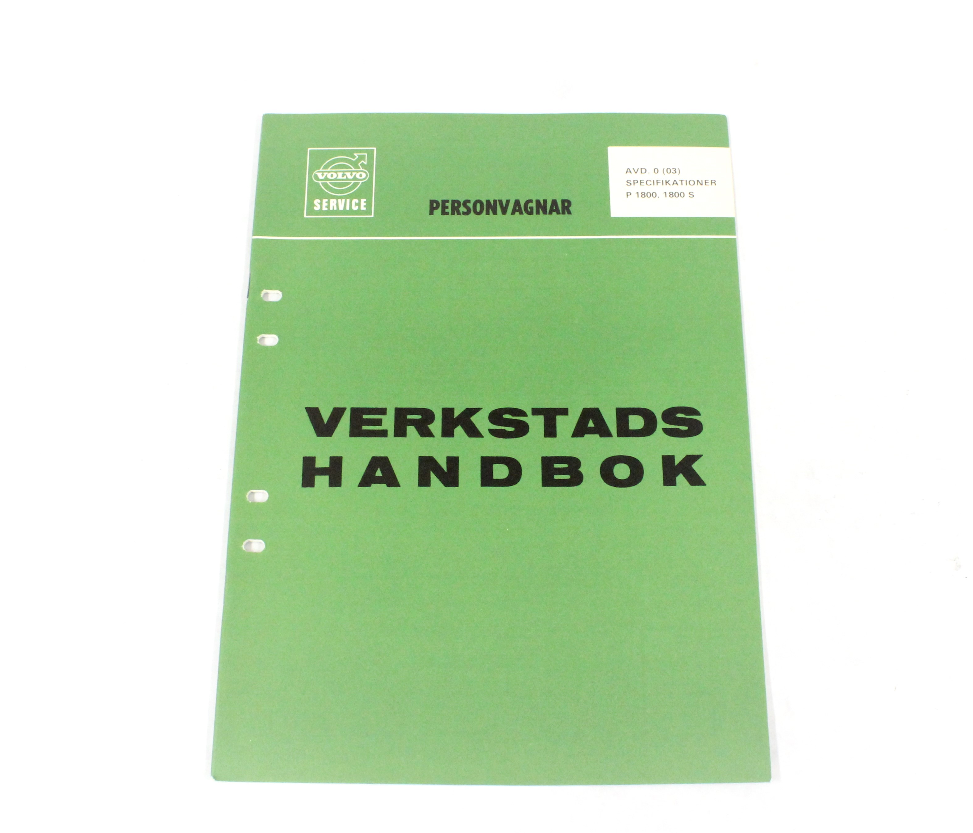 Verkstadshandbok, Specifikationer P1800/S