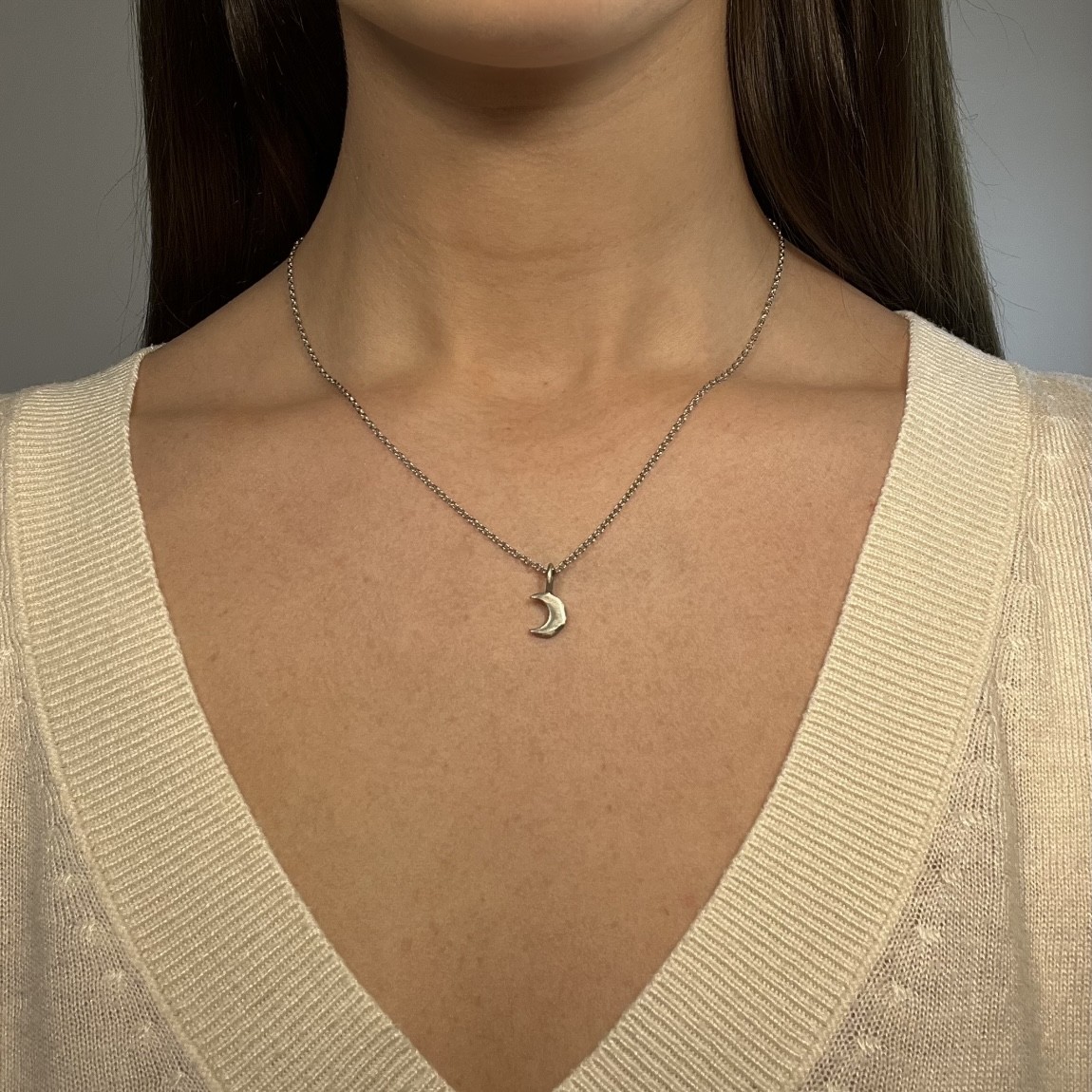 Hänge Älskad måne 9 mm silver 