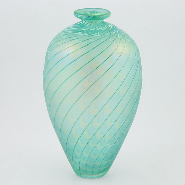 Bertil Vallien (Minos 1984) Green Vase with Swirling Decor 26 cm