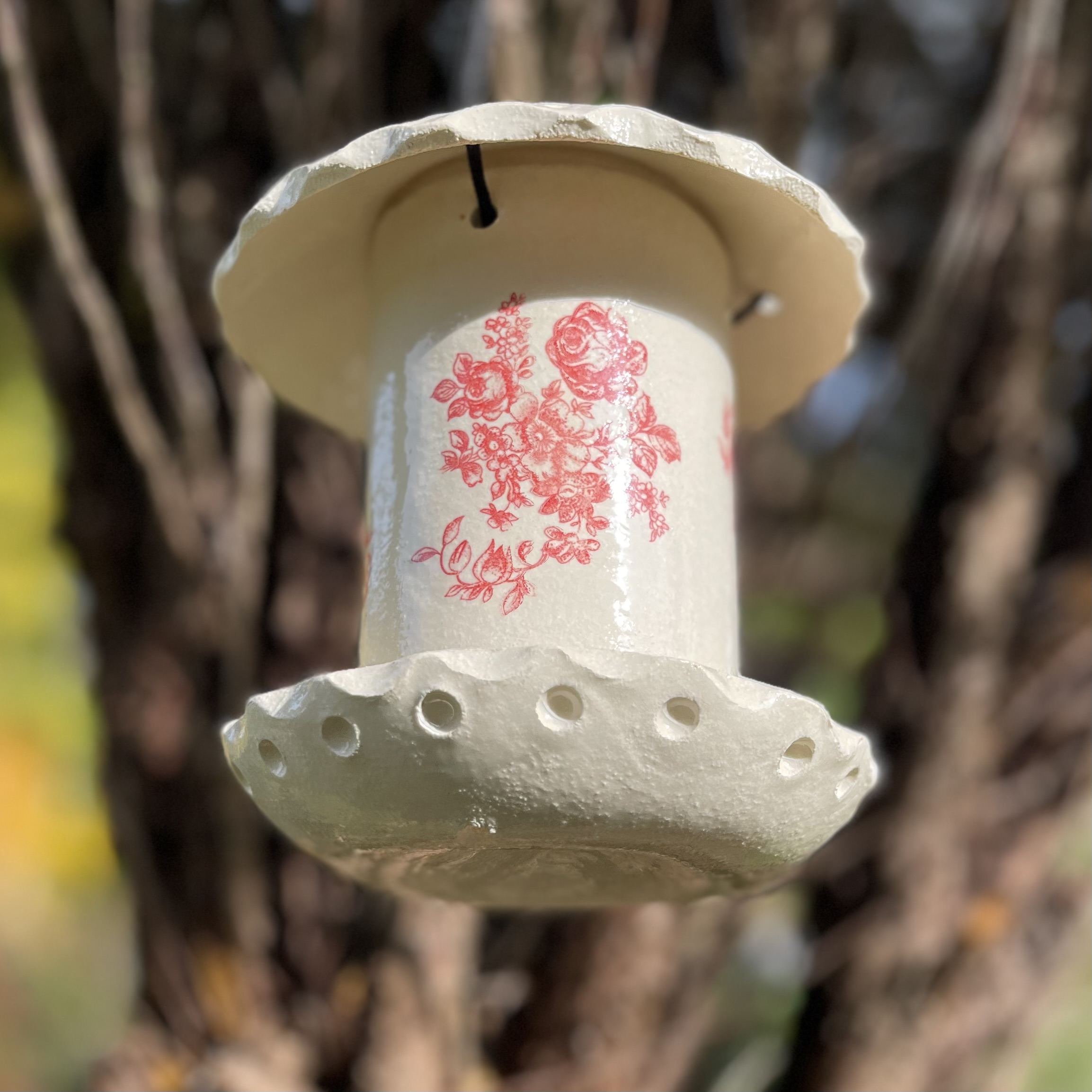 Fuglemater Porselensroser Rød - 4