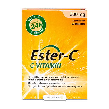 Ester-C syraneutral och långtidverkande cvitamin i tabletter om 500 milligram
