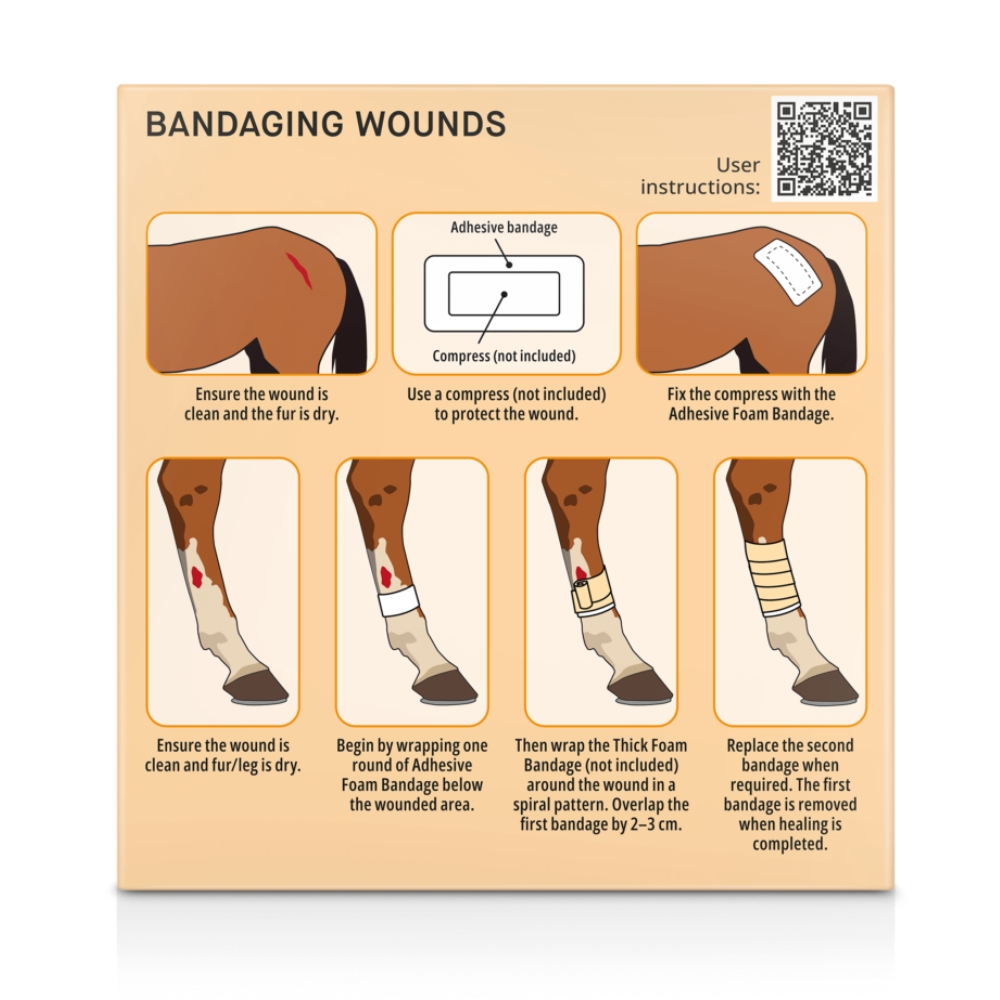 Snögg Animal Polster 9x200cm  klisterhäftande skumförband adhesive foam bandage - 4
