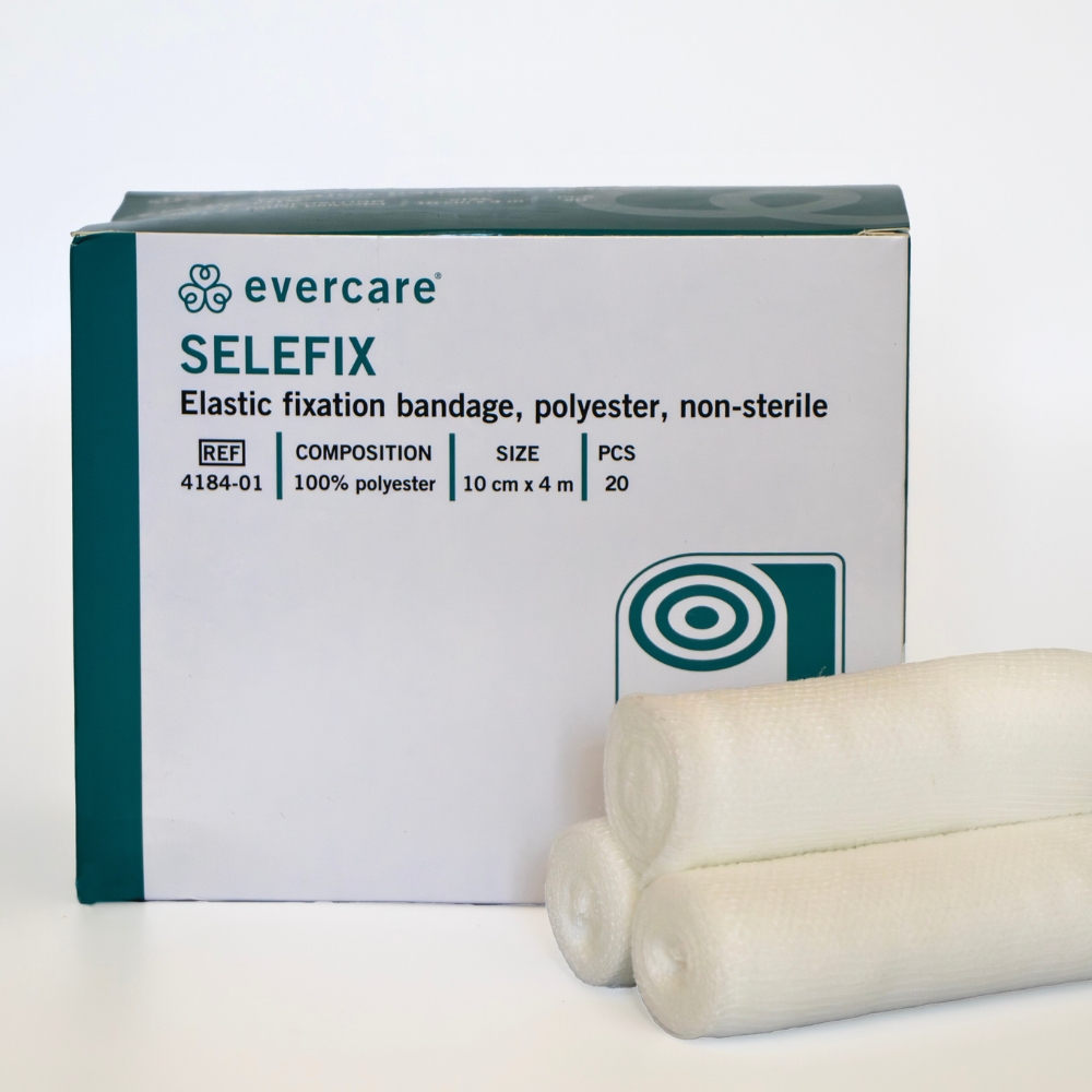 Gaze-Binde Elastisch 10 cm × 4 m (20 Stk) Evercare Selefix