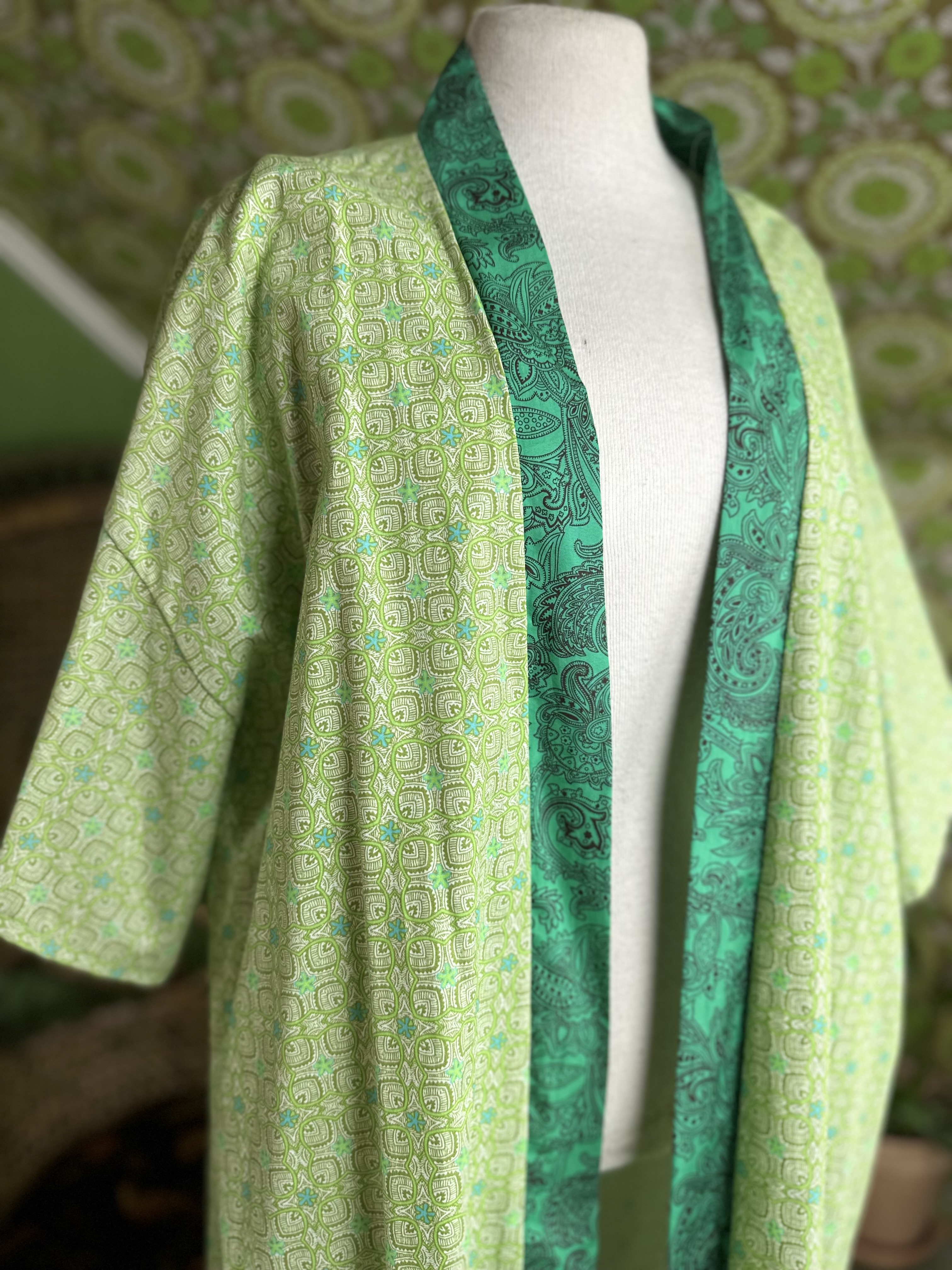 handsydd kimono tiki grön - 2