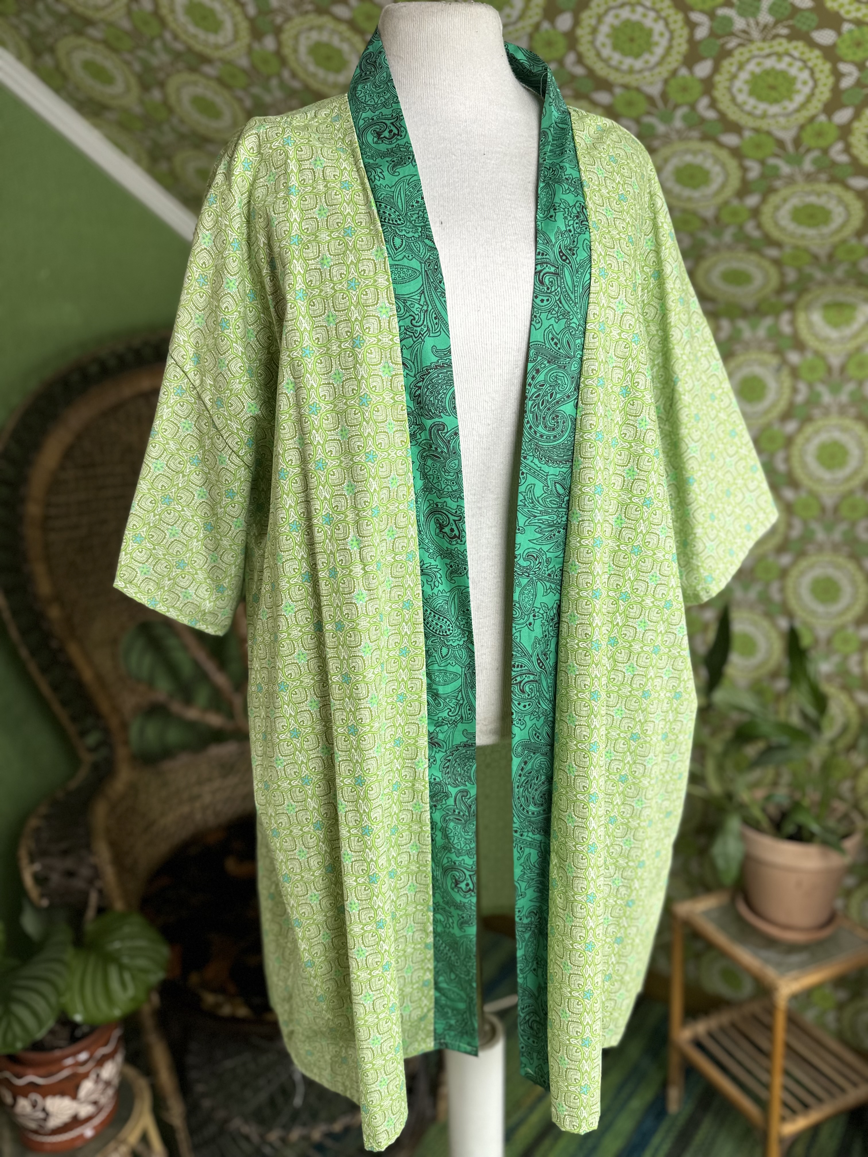 handsydd kimono tiki grön - 3