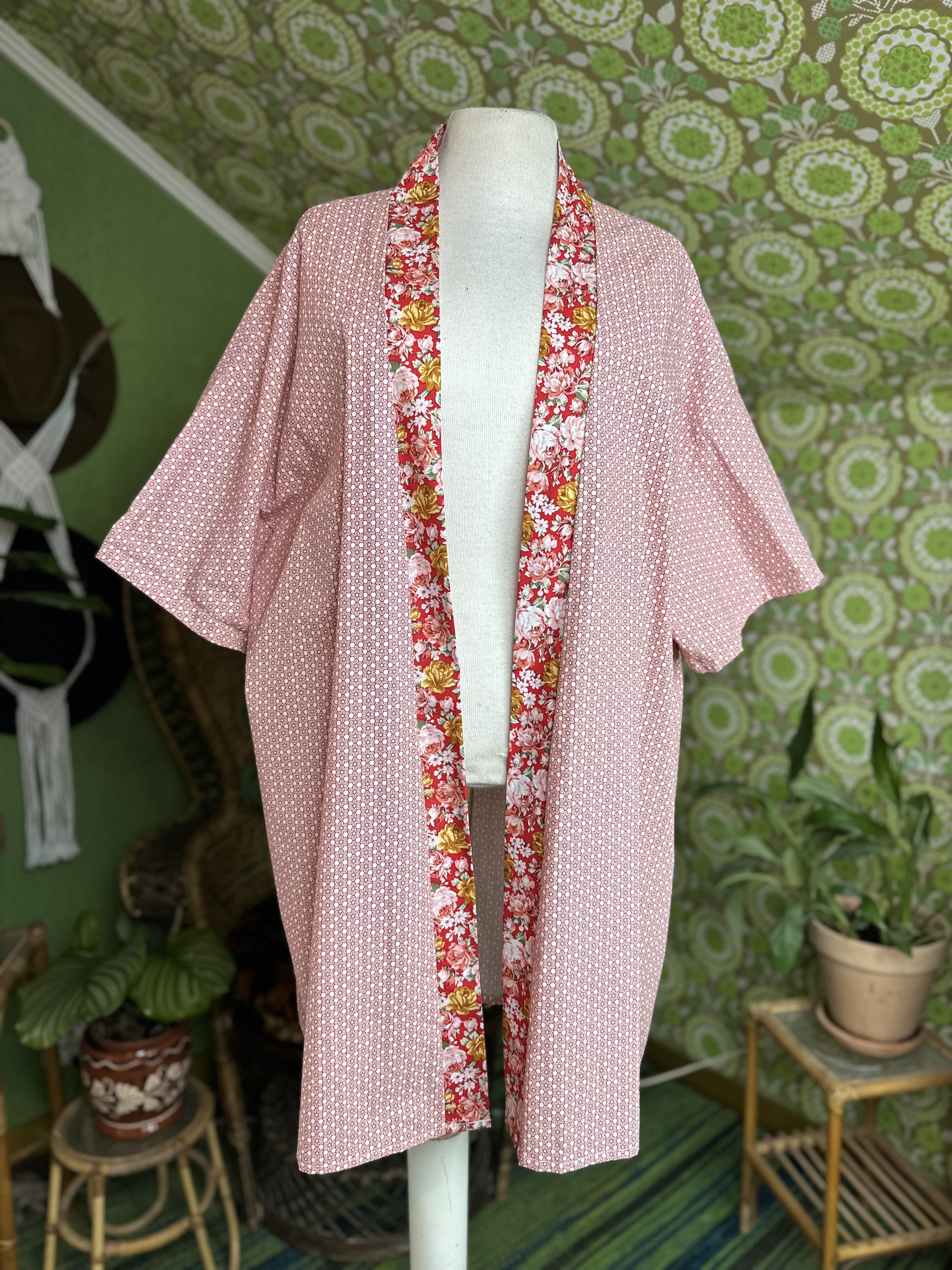 handsydd kimono rödklöver