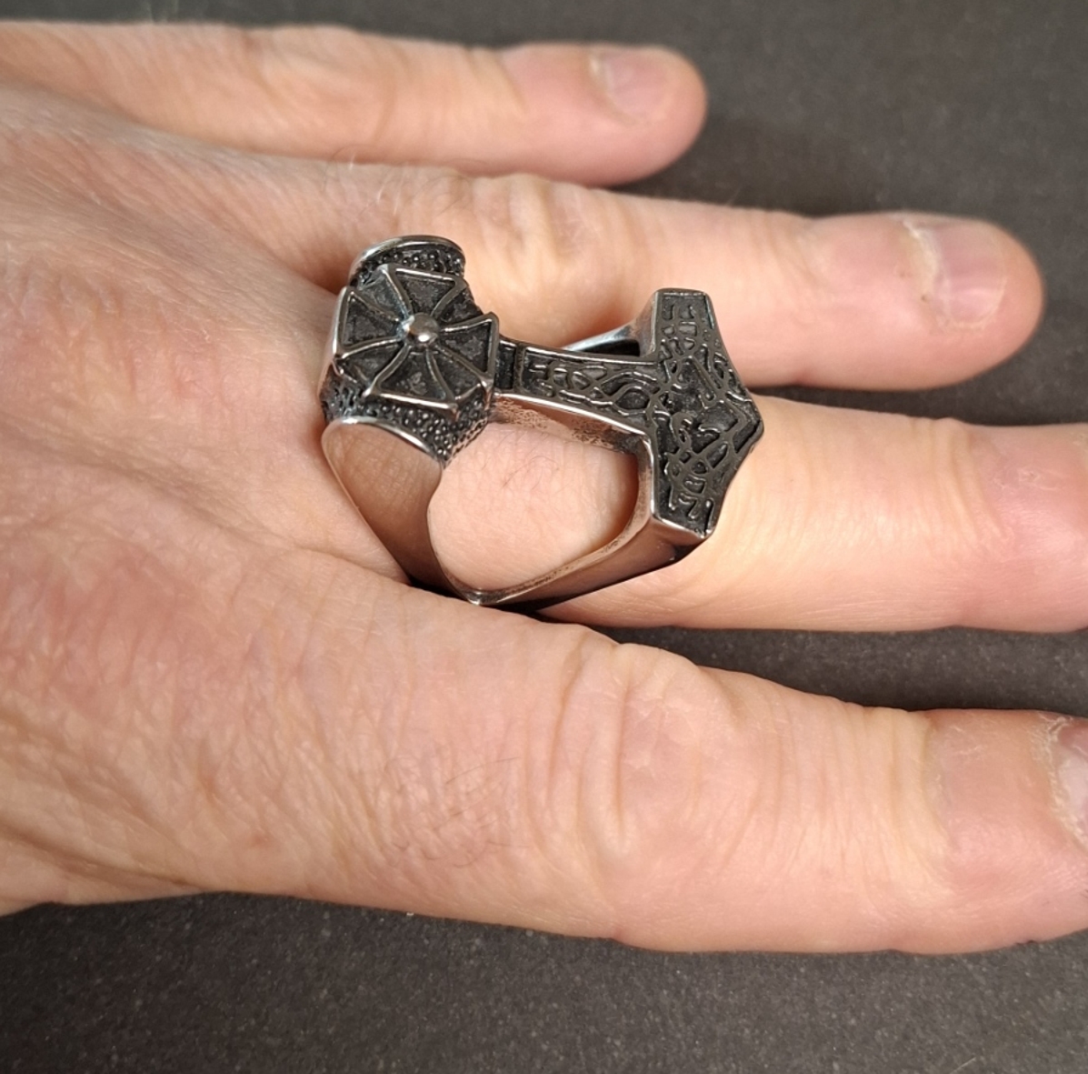 Malteserkors Ring i Rostfritt stål - 3