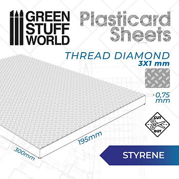 Green Stuff World: Plasticard - Thread Diamond Textured Sheet
