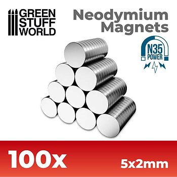 Green Stuff World: Neodymium Magnets 5x2mm - 100 units (N35)