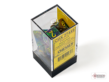 Chessex: Festive Rio/Yellow Polyhedral 7-Dice Set
