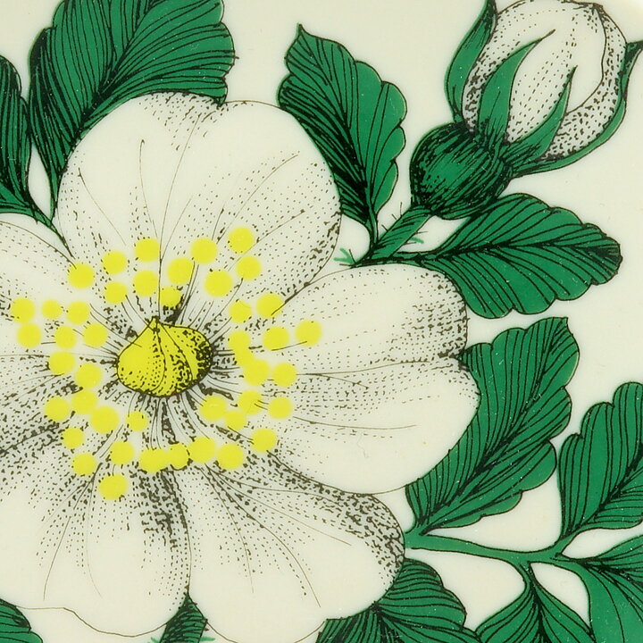 エステリ・トムラ  Botanicaシリーズ バーネットローズ  陶板  Wall Plaque  1980年   13 cm