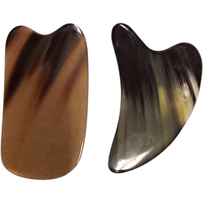 Hart, board and Shell Shaped  light Gua Sha  massager made of  horn - 4