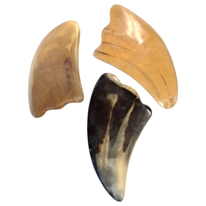 Hart, board and Shell Shaped  light Gua Sha  massager made of  horn - 5
