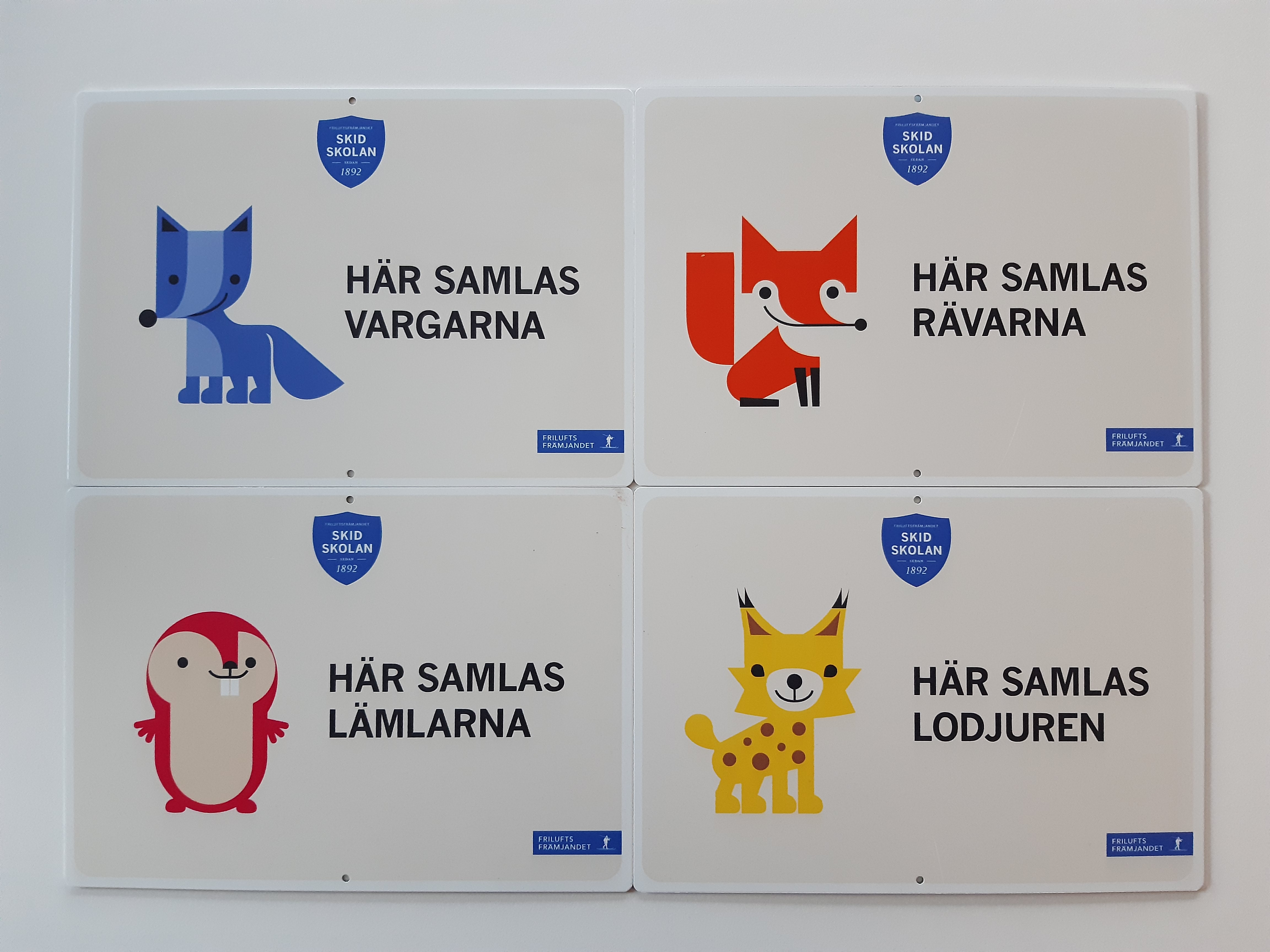  Skyltar samling skidskola