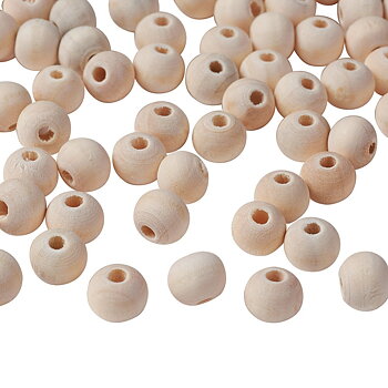 Träpärlor runda 8mm natur 100 st