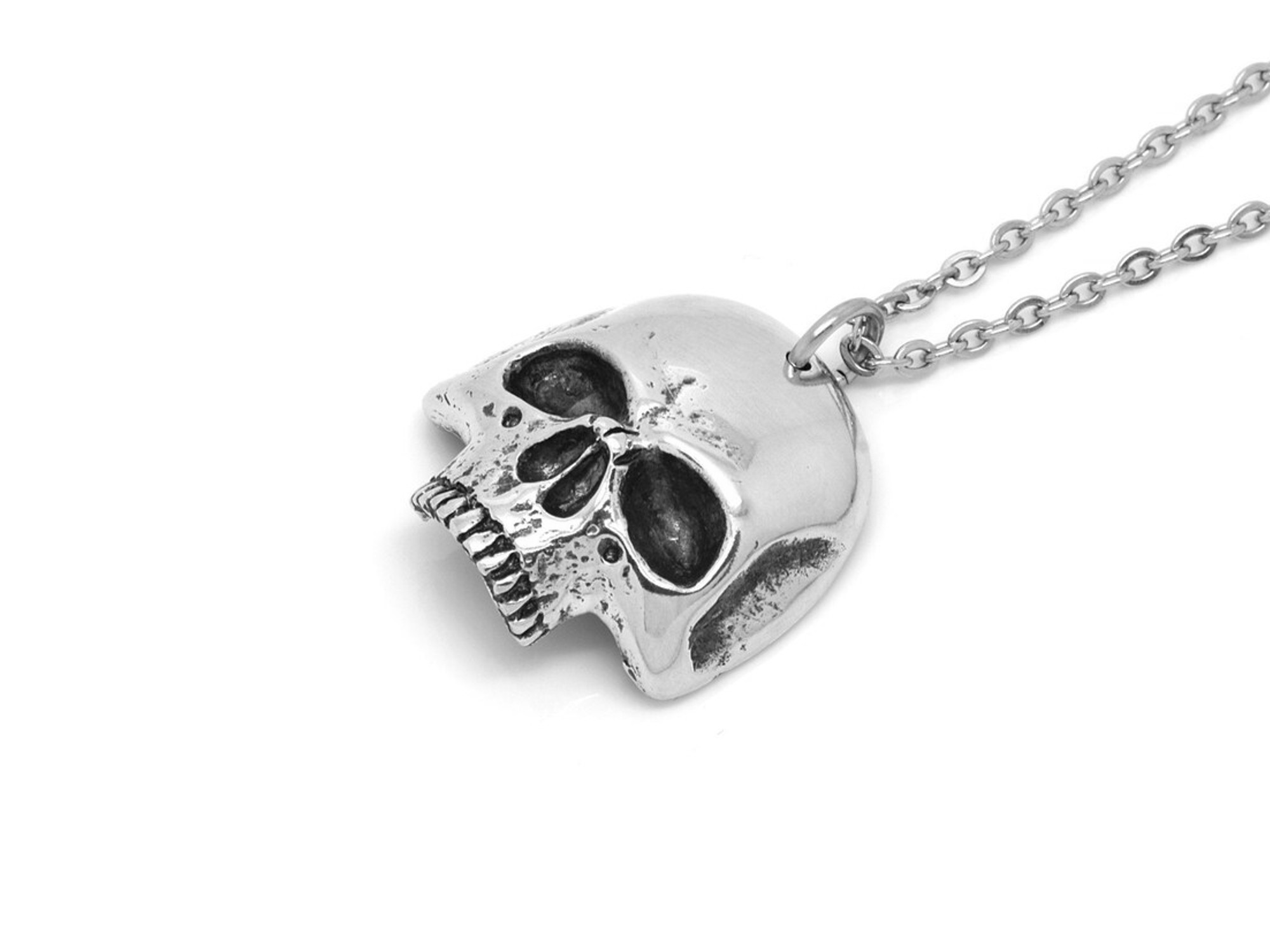 Döskalle Halsband, Hårdrock Smycke i Tenn - 3
