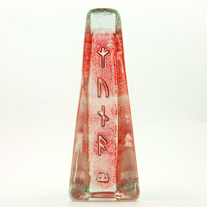Red Obelisk with Viking Letters 23 cm (Runa 1960s) 