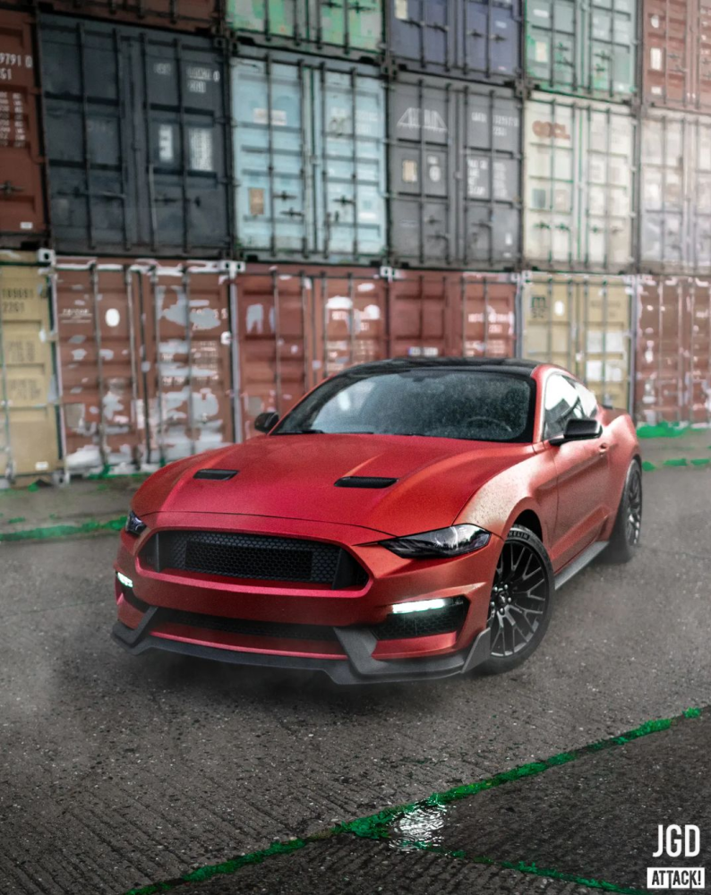 GT350 Style Stötfångare Fram(FORD MUSTANG 2018-2020 EcoBoost, GT) - 4