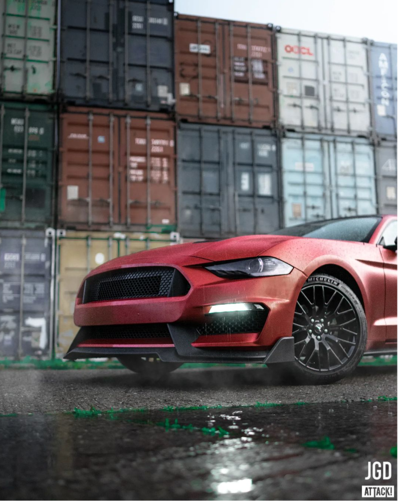 GT350 Style Stötfångare Fram(FORD MUSTANG 2018-2020 EcoBoost, GT) - 3