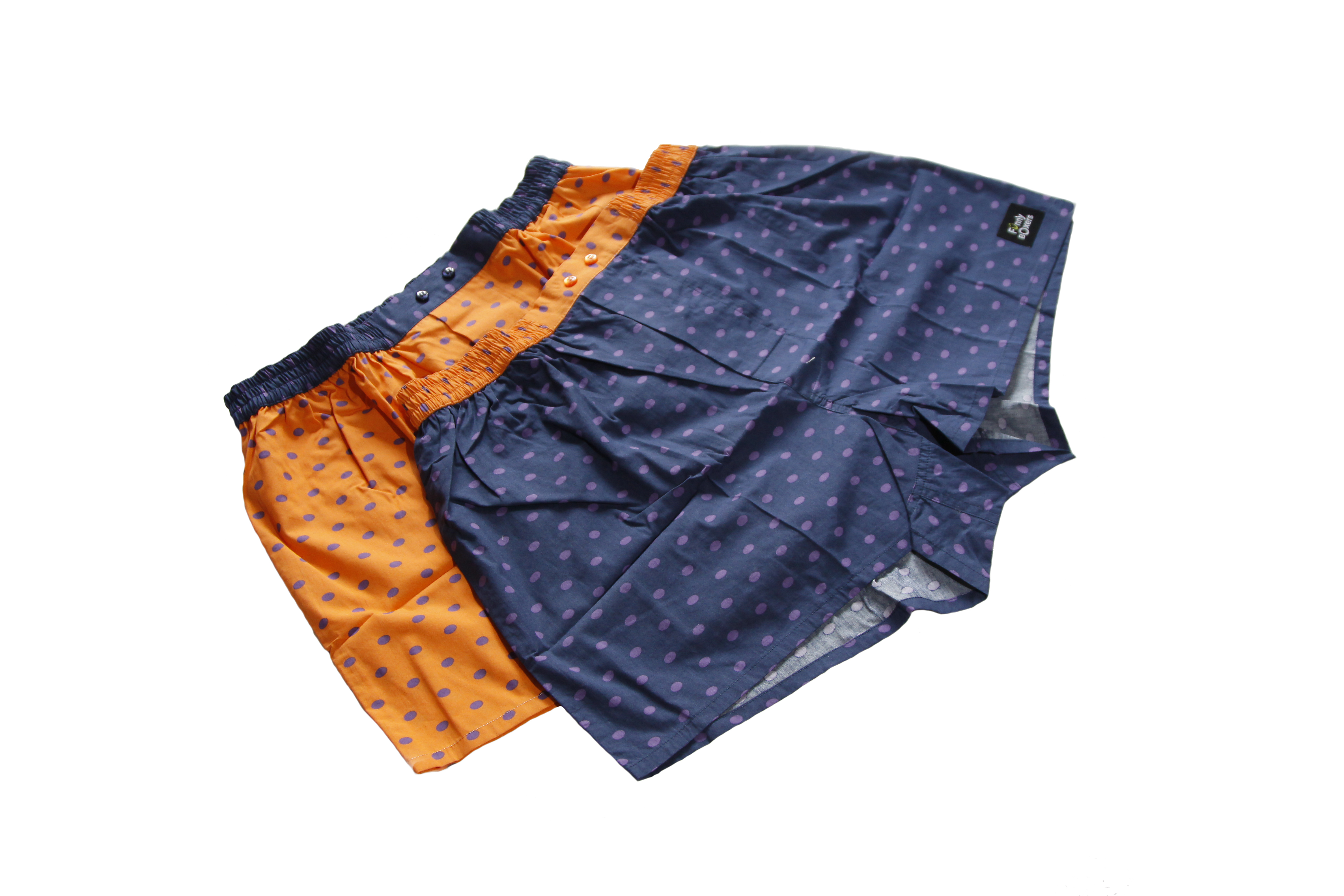 2-pack Boxer Shorts - Orange/Blå prickar