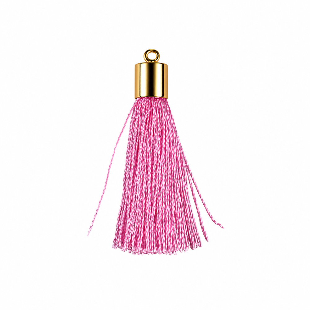 Tofs med metallhylsa rosa