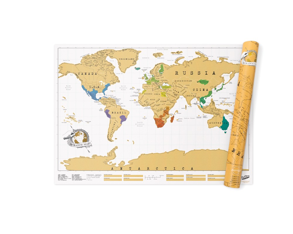 MAPA MUNDI PARA RASCAR – SCRATCH WORLD MAP (82X59) *. INCLUYE SET