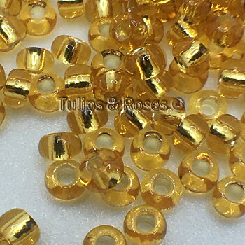Rocailles 9/0 Guld folie Broderipärlor 1870