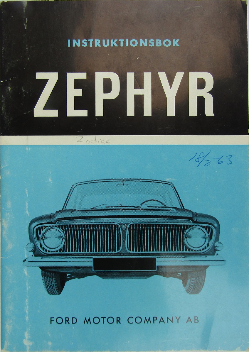 1963 Ford Zephyr Instruktionsbok