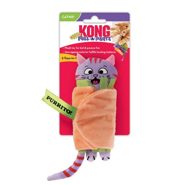 KONG Kattleksak Pull-A-Parts Purrito Flerfärgad  - 3