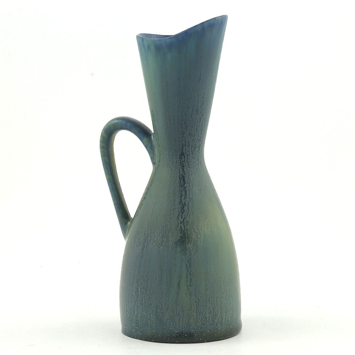 Carl-Harry Stålhane (SVM 1958) Blue Hourglass Vase with Handle 18 cm