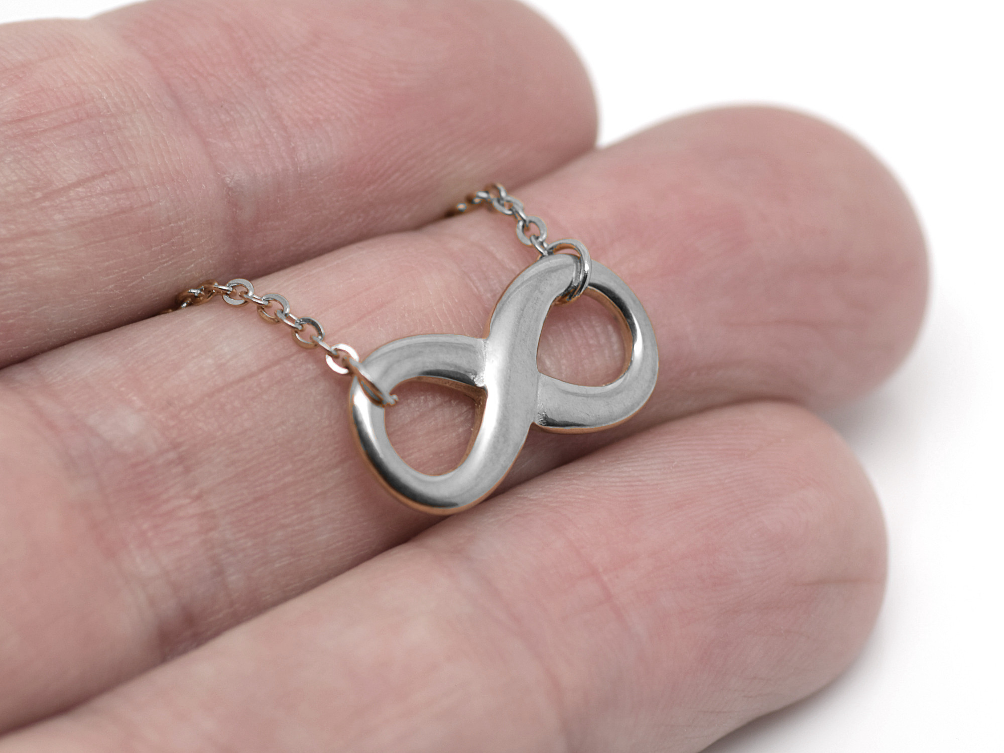 Infinity Halsband i Rostfritt Stål, Evighetstecken Hänge, Evighetssymbol Smycke - 3