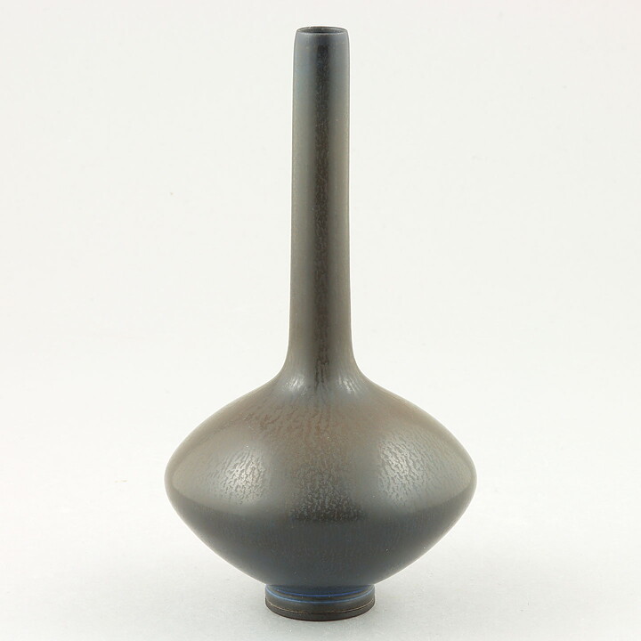 Berndt Friberg (1956) Unique Brown/Blue Haresfur Vase 15 cm