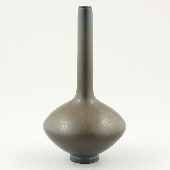 Berndt Friberg (1956) Unique Brown/Blue Haresfur Vase 15 cm