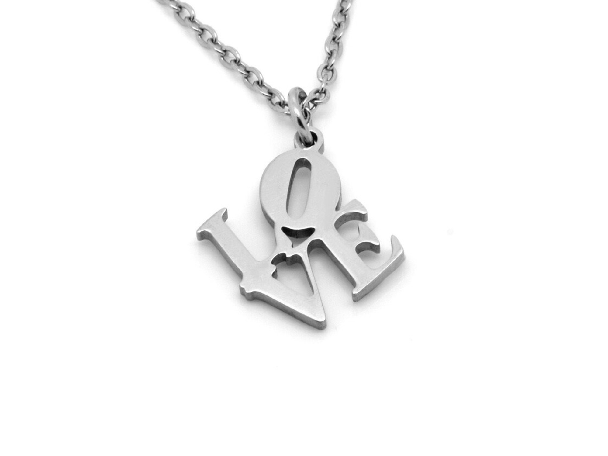 Love Text Halsband i Rostfritt Stål, Kärleksfullt Budskap Hänge, Jag Älskar Dig Kärlek Smycke