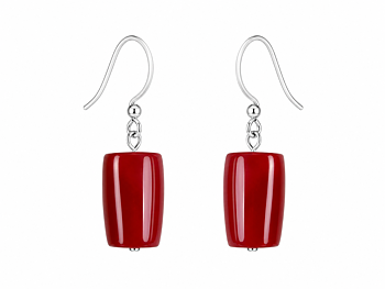 Earrings Bamba  red Bambo coral terling silver 