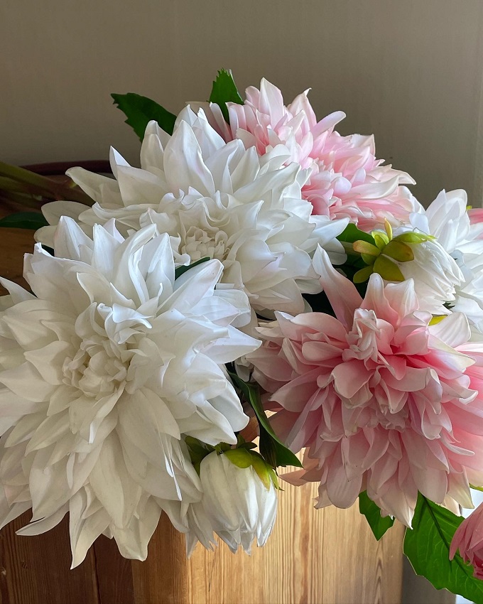 Dahlia - Light Pink - Real Touch - 70 cm - 7