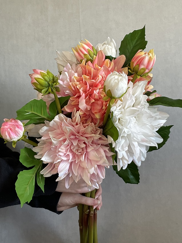 Dahlia - Light Pink - Real Touch - 70 cm - 9